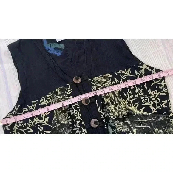 Orchid Lane Best Boho Buddha Hipster Vest Woman’s Size S/M Black Gold buttons - Picture 11 of 15